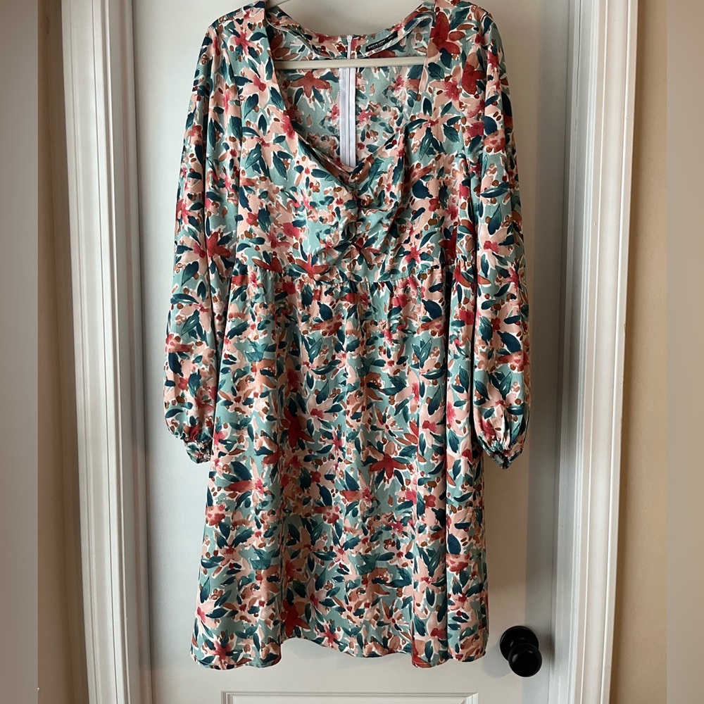 SHEIN Multicolor Floral Long Sleeve Dress